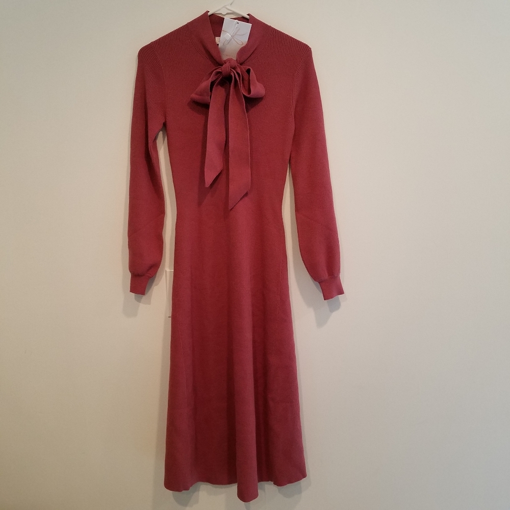 NWT Gal Meets Glam Rich Pink Knit Midi Dress Small
